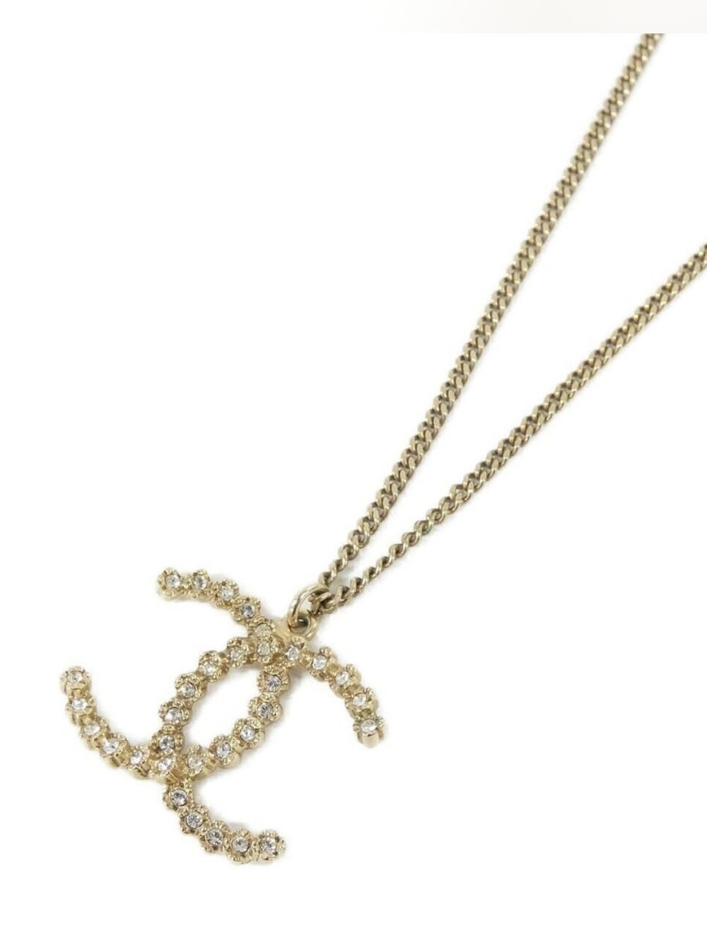 🔥 Chanel CC rhinestones Gold Necklace 🔥